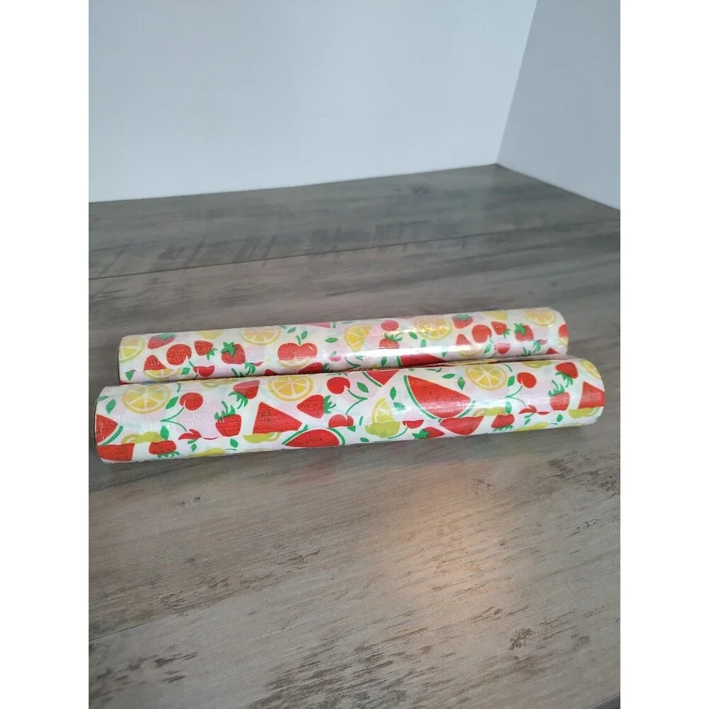 2 Rolls VTG Kitchen Rubbermaid Shelf Liner Floral 1980’s  Citrus New, Old Stock